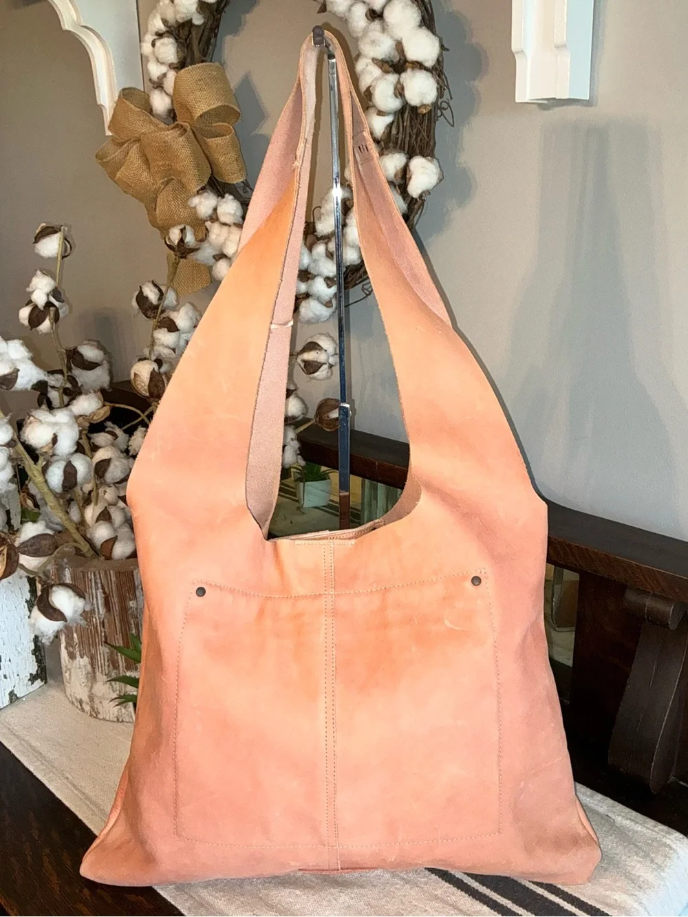 NWT Bed Stu Leather Ariel Hobo Shoulder Slouch Bag Blossom Velvet Retail $249